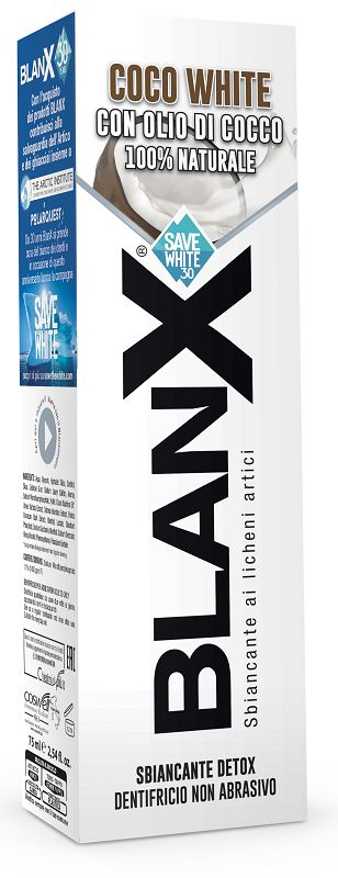 BLANX SBIANCANTE DETOX DENTIFRICIO COCO WHITE CON OLIO DI COCCO 75 ML - Angeli Pharm