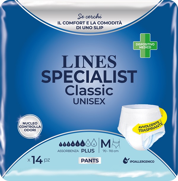 LINES SPECIALIST CLASSIC PANTS PLUS M 14 PEZZI - Angeli Pharm