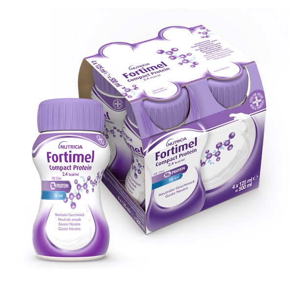 NUTRICIA FORTIMEL COMPACT PROTEIN GUSTO NEUTRO 4 BOTTIGLIE DA 125 ML - Angeli Pharm