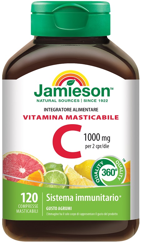 JAMIESON VITAMINA C 1000 MASTICABILE AGRUMI 120 COMPRESSE - Angeli Pharm
