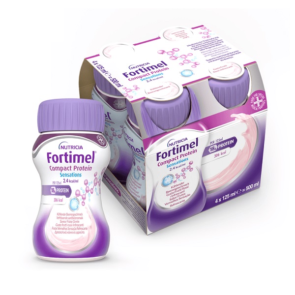 NUTRICIA FORTIMEL COMPACT PROTEIN GUSTO FRUTTI ROSSI RINFRESCANTI 4 BOTTIGLIE DA 125 ML - Angeli Pharm