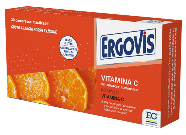 ERGOVIS VITAMINA C 500MG 30 COMPRESSE MASTICABILI - Angeli Pharm