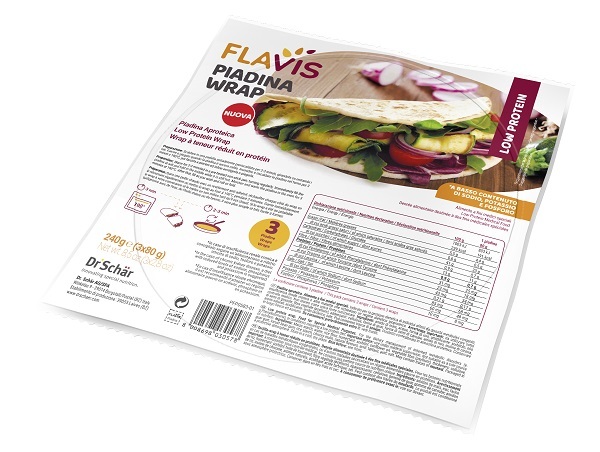 FLAVIS PIADINA WRAP APROTEICA 3 PEZZI DA 80 G - Angeli Pharm