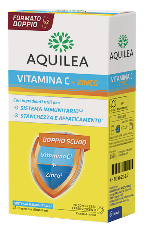 AQUILEA VITAMINA C 14 COMPRESSE EFFERVESCENTI BIPACK - Angeli Pharm