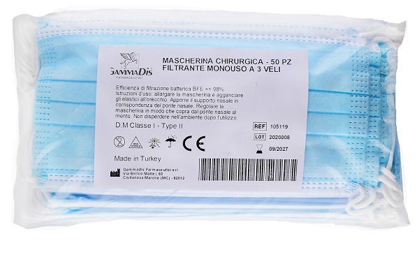 MASCHERINA CHIRURGICA 50 PEZZI GAMMADIS - Angeli Pharm