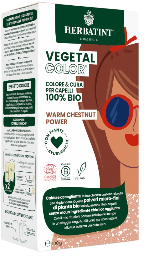 HERBATINT VEGETAL COLOR WARM CHESTNUT POWER ITA 100 G - Angeli Pharm