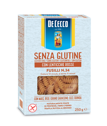 DE CECCO FUSILLI N34 LENTICCHIE ROSSE 250 G - Angeli Pharm