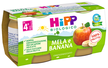HIPP BIO OMOGENEIZZATO MELA/BANANA 2X80 G - Angeli Pharm