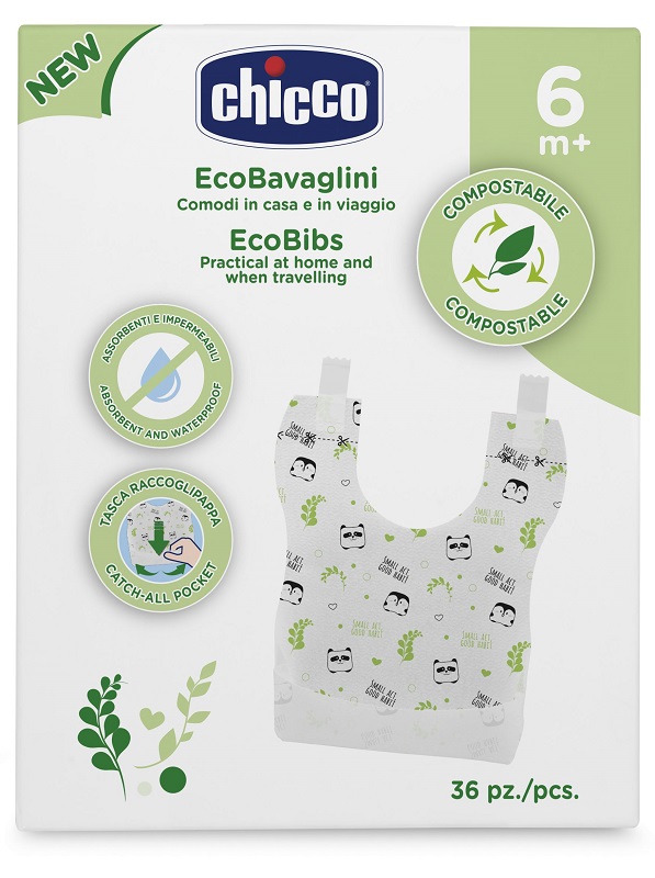 CHICCO BAVAGLINI MONOUSO COMPOSTABILI 36 PEZZI - Angeli Pharm
