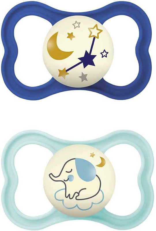 MAM AIR NIGHT SUCCHIETTO 16+ MESI SILICONE MASCHIO 2 PEZZI - Angeli Pharm