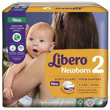 LIBERO NEWBORN PANNOLINO PER BAMBINO TAGLIA 2 3-6 34 PEZZI - Angeli Pharm