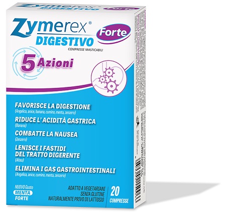 ZYMEREX DIGESTIVO FORTE 5 AZIONI 20 COMPRESSE MASTICABILI - Angeli Pharm