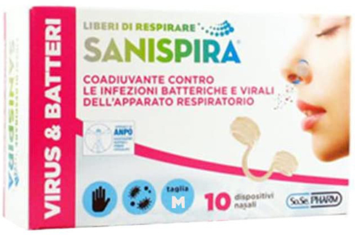 SANISPIRA VISUR & BATTERI FILTRO NASALE MEDIUM 10 PEZZI - Angeli Pharm