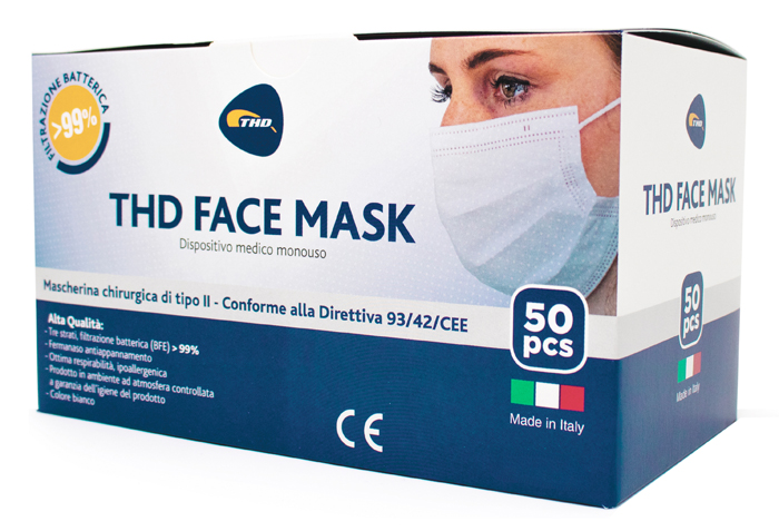 MASCHERINA CHIRURGICA THD MASK REGULAR LIGHT BLUE 20 PEZZI - Angeli Pharm