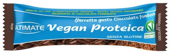ULTIMATE BARRETTA VEGAN PROTEICA CIOCCOLATO FONDENTE 24 G - Angeli Pharm