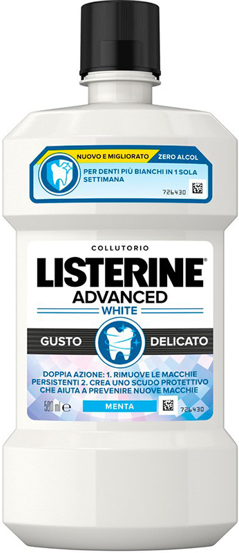LISTERINE ADVANCED WHITE 500 ML GUSTO DELICATO - Angeli Pharm