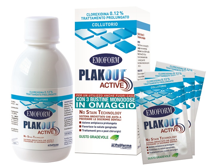 EMOFORM PLAKOUT ACTIVE 0,12% 200 ML + 3 BUSTE - Angeli Pharm