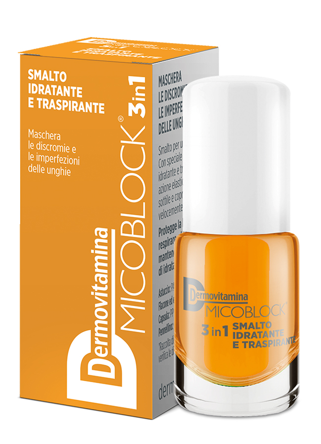 DERMOVITAMINA MICOBLOCK 3 IN 1 SMALTO IDRATANTE E TRASPIRANTE GIALLO 5 ML - Angeli Pharm