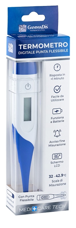 TERMOMETRO DIGITALE PUNTA FLESSIBILE CON CUSTODIA PROTETTIVA MEDICARE - Angeli Pharm