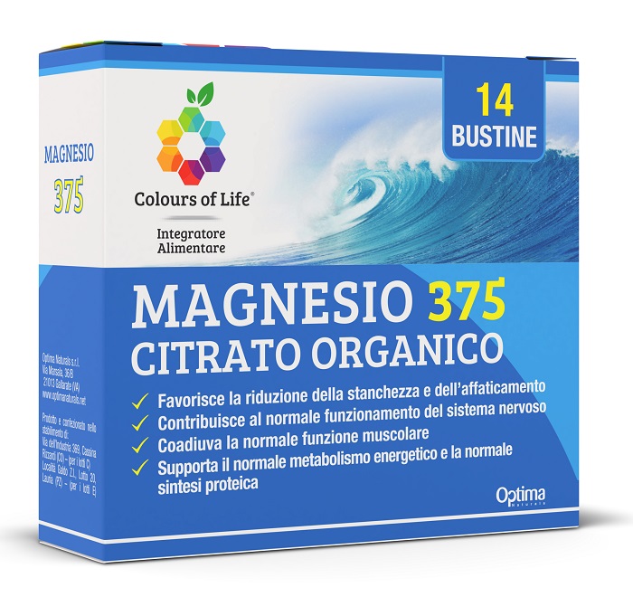 COLOURS OF LIFE MAGNESIO 375 CITRATO ORGANICO 14 BUSTINE DA 4 G - Angeli Pharm