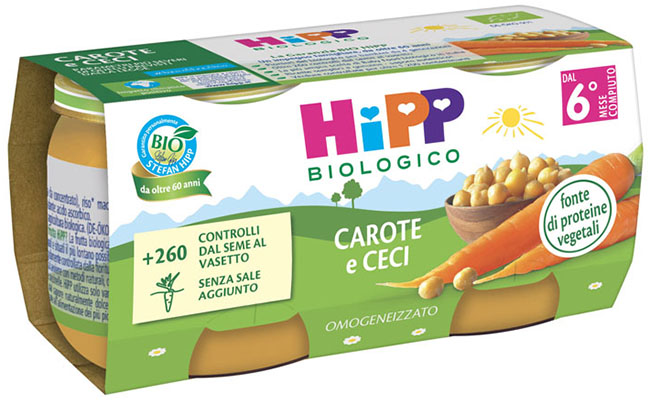 HIPP BIO OMOGENEIZZATO CAROTE/CECI 2X80 G - Angeli Pharm