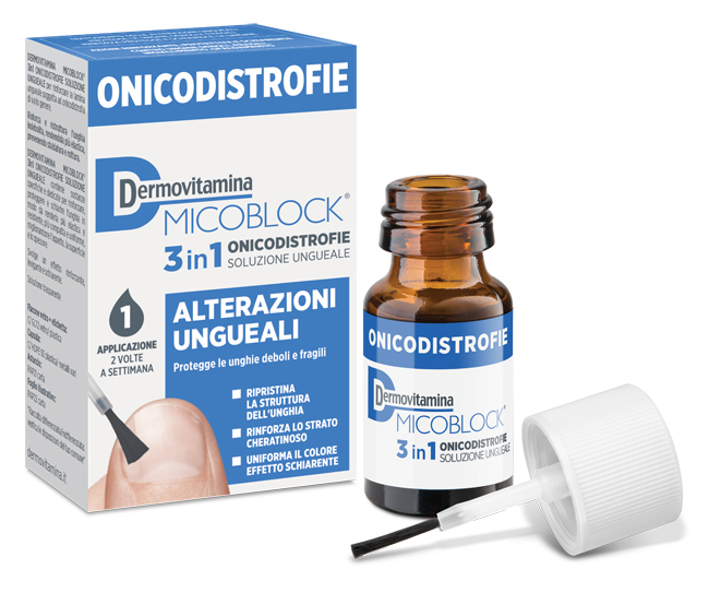 DERMOVITAMINA MICOBLOCK 3 IN 1 ONICODISTROFIE ALTERAZIONI UNGUEALI 7 ML - Angeli Pharm