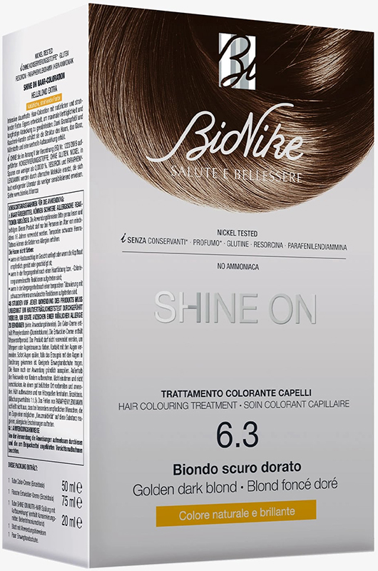 SHINE ON BIONDO SCURO DORATO 6,3 FLACONE 75 ML + TUBO 50 ML - Angeli Pharm