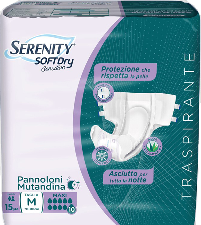 PANNOLONE MUTANDINA SERENITY SD SENSITIVE MAXI M 15 PEZZI - Angeli Pharm