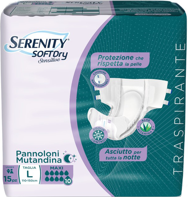PANNOLONE MUTANDINA SERENITY SD SENSITIVE MAXI L 15 PEZZI - Angeli Pharm