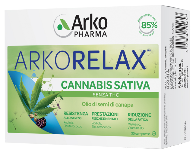 ARKORELAX CANNABIS SATIVA 30 COMPRESSE - Angeli Pharm