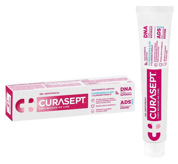 CURASEPT GEL DENTIFRICIO ADS DNA TRATTAMENTO LENITIVO 75 ML - Angeli Pharm