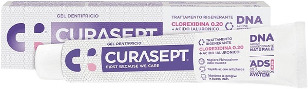 CURASEPT GEL DENTIFRICIO ADS DNA TRATTAMENTO RIGENERANTE 75 ML - Angeli Pharm