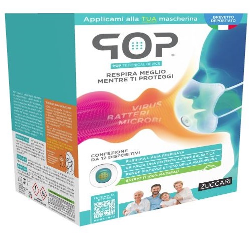 POP TECHNICAL DEVICE 12 DISPOSITIVI ADESIVI PROFUMA E PURIFICA MASCHERINA - Angeli Pharm