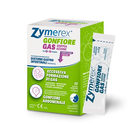ZYMEREX GONFIORE GAS DOPPIA AZIONE CON S+E COMPLEX 20 BUSTINE MONODOSE DA 2 G - Angeli Pharm