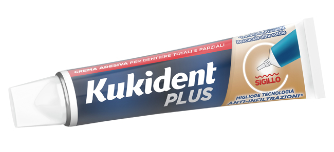 KUKIDENT PLUS BARRIERA ANTI-CIBO NEUTRO CREMA ADESIVA DENTIERE 40 G - Angeli Pharm