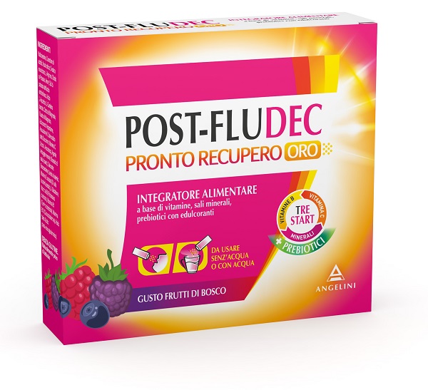 POSTFLUDEC FRUTTI DI BOSCO PRONTO RECUPERO ORO 12 BUSTINE - Angeli Pharm