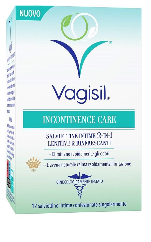 VAGISIL INCONTINENCE CARE SALVIETTINE INTIME 2IN1 LENITIVE & RINFRESCANTI 12 PEZZI - Angeli Pharm