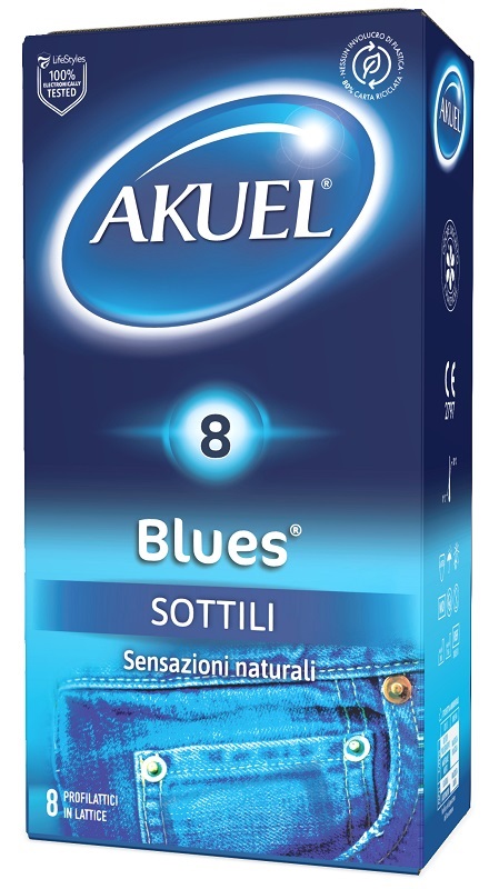 PROFILATTICO AKUEL BLUES SOTTILE 8 PEZZI - Angeli Pharm