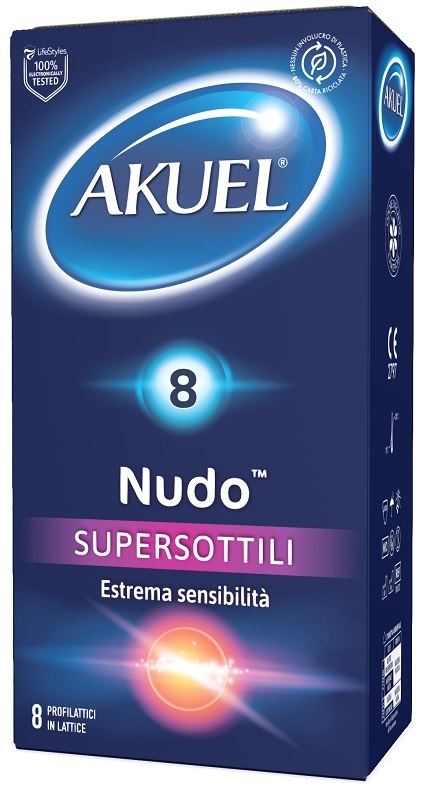 PROFILATTICO AKUEL NUDO SUPERSOTTILE 8 PEZZI - Angeli Pharm