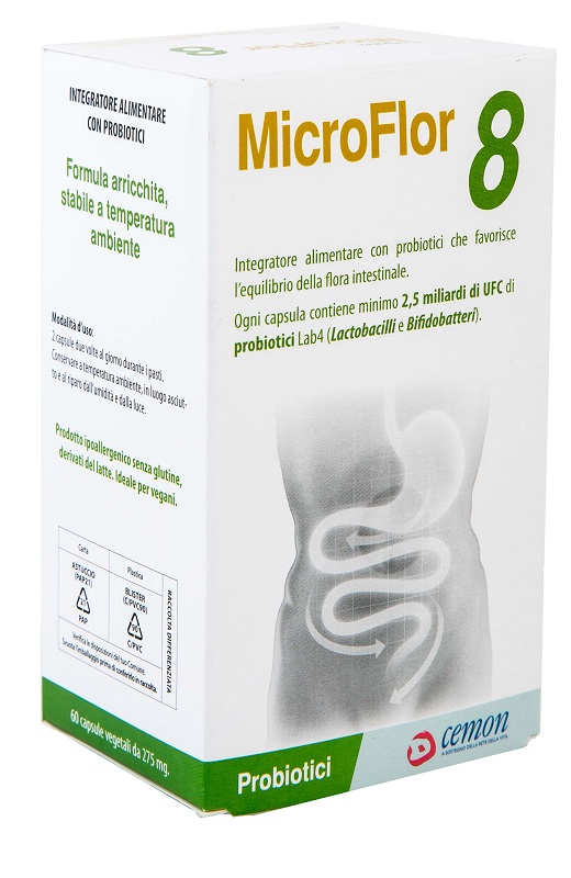 MICROFLOR 8 60 CAPSULE VEGETALI NO FRIGO - Angeli Pharm