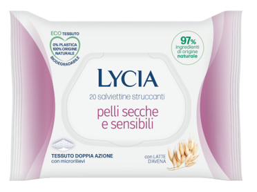 LYCIA SALVIETTINE STRUCCANTI PELLI SECCHE E SENSIBILI 20 PEZZI - Angeli Pharm