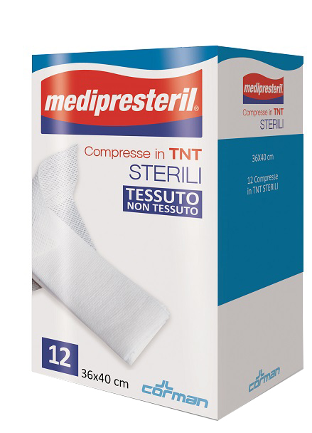 GARZA COMPRESSA MEDIPRESTERIL TNT 36X40CM 12 PEZZI - Angeli Pharm