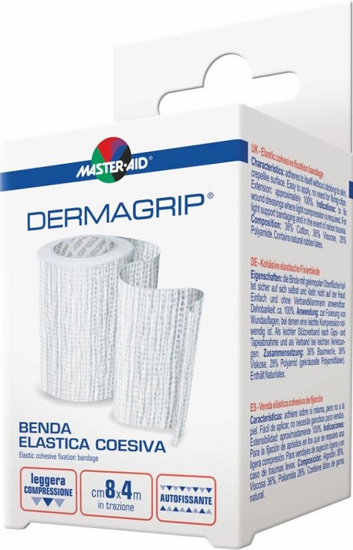 BENDA MASTER-AID DERMAGRIP COESIVA M 4X12 CM 1 PEZZO - Angeli Pharm