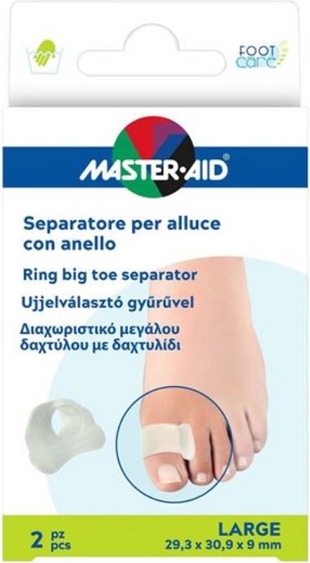 SEPARATORE ALLUCE MASTER-AID FOOTCARE CON ANELLO LARGE 2 PEZZI D4 - Angeli Pharm