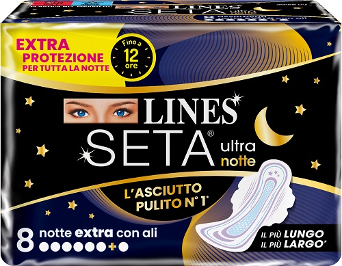 LINES SETA ULTRA ASSORBENTI NOTTE 8 PEZZI - Angeli Pharm