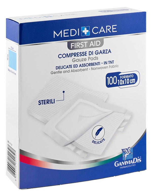 GARZA MEDICARE TNT 10X10 CM 100 PEZZI - Angeli Pharm