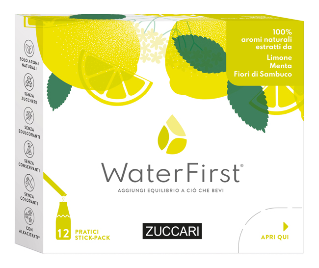 WATER FIRST LIMONE-MENTA-FIORI DI SAMBUCO 12 STICK PACK - Angeli Pharm