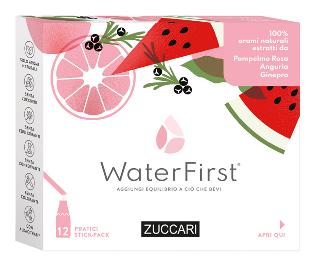 WATER FIRST POMPELMO ROSA-ANGURIA-GINEPRO 12 STICK PACK - Angeli Pharm