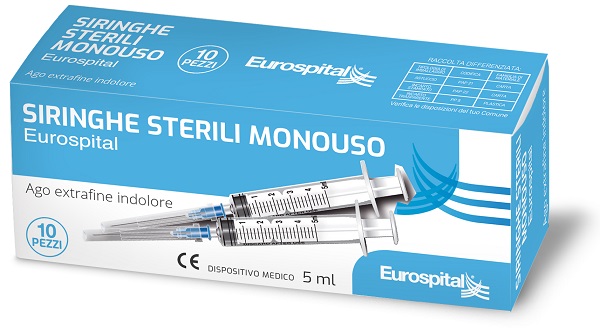 SIRINGA STERILE MONOUSO EUROSPITAL 5 ML 10 PEZZI - Angeli Pharm