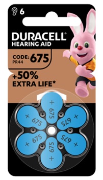 DURACELL EASY TAB 675 BLU BATTERIA PER APPARECCHIO ACUSTICO 6 PEZZI - Angeli Pharm
